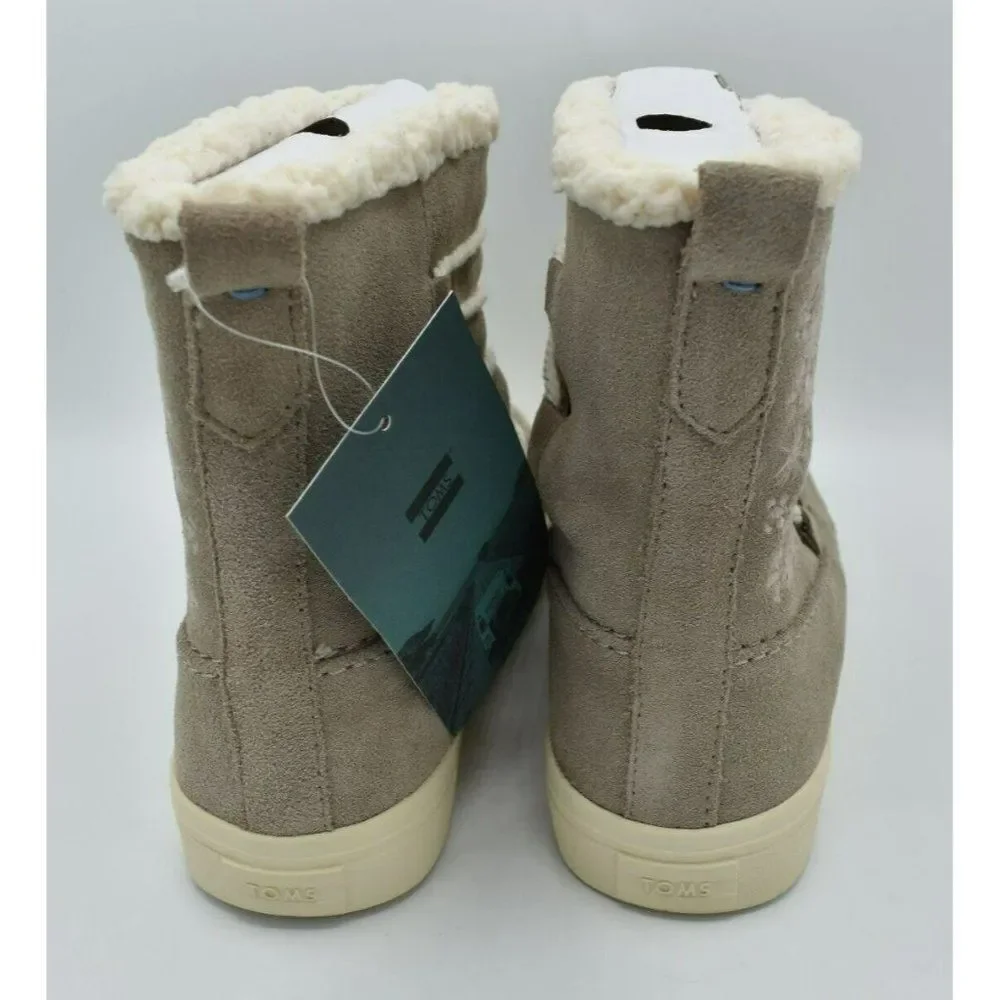 Toms Womens Size 9.5 Alpine Desert‎ Taupe Faux Shearling Water Resistant Boots